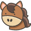Horse Face Element from Kawaii Emoji Set