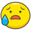 Anxious Face With Sweat emoji - Free transparent PNG, SVG. No sign up needed.