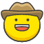 Cowboy Hat Face Emoji from Kawaii Emoji Set