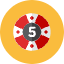 Casino Coin Icon from Kameleon Colors Set
