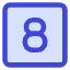 Number Eight Square Icon from Core Duo Set