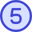 Number Five Circle Icon from Core Duo Set