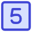 Number Five Square Icon from Core Duo Set