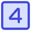 Number Four Square Icon from Core Duo Set