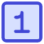 Number One Square Icon from Core Duo Set