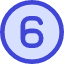 Number Six Circle Icon from Core Duo Set