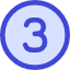 Number Three Circle Icon from Core Duo Set