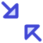 Triangle Arrow Shrink Diagonal 2 Icon from Core Duo Set