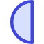 Third Quarter Moon Icon from Core Duo Set