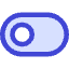 Horizontal Toggle Button Single Left Icon from Core Duo Set