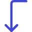 Line Arrow Bend Left Down Icon from Core Duo Set