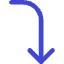 Line Arrow Curve Right Down Icon from Core Duo Set