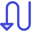 Triangle Arrow Curvy Down Left Icon from Core Duo Set