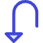 Triangle Arrow Turn Down Left Icon from Core Duo Set