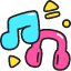 Listen Music Icon from Stickies Colors Set