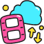 Movie On Cloud Icon from Stickies Colors Set