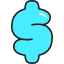 $ Dollar Icon from Stickies Colors Set