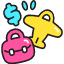 Business Trip Icon from Stickies Colors Set