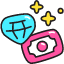 Diamond And Money Icon from Stickies Colors Set
