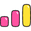 Graph Bar Icon from Stickies Colors Set