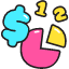 Money Chart Icon from Stickies Colors Set