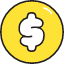 Money Coin 1 Icon from Stickies Colors Set