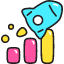 Rocket Launch Chart Icon from Stickies Colors Set