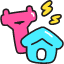 House Electrical Grid Icon from Stickies Colors Set