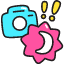 Camera Light Mode Icon from Stickies Colors Set
