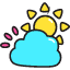 Sun Clound Weather Icon from Stickies Colors Set