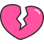 Broken Heart Icon from Stickies Colors Set