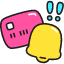 Card Payment Alert Icon from Stickies Colors Set