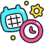 Date Time Setting Icon from Stickies Colors Set
