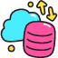 Cloud Data Transfer Icon from Stickies Colors Set