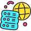 Server Network Icon from Stickies Colors Set