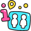 Information Toilet Location Icon from Stickies Colors Set