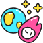 Earth Asteroid Icon from Stickies Colors Set