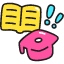 Education Degree Icon from Stickies Colors Set