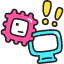 Computer Microchip Icon from Stickies Colors Set
