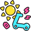 Scooter Solar Charging Icon from Stickies Colors Set