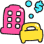 Hotel Room Price Icon from Stickies Colors Set