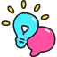 Idea Conversation Icon from Stickies Colors Set
