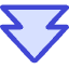 Double Tailless Triangle Arrow Down Icon from Core Duo Set