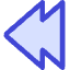 Double Tailless Triangle Arrow Left Icon from Core Duo Set