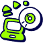 Laptop Play Disc Icon from Stickies Duo Set