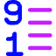 List 9 To 1 Icon from Core Neon Set