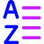List A To Z Icon from Core Neon Set