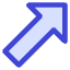 Thick Arrow Diagonal Upper Right Icon from Core Duo Set