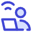 User Work Laptop Wifi Icon from Core Duo Set