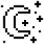 Weather Cresent Moon Stars Icon from Pixel - Free Set